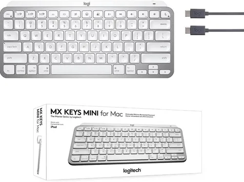 Miniatura 3 de Logitech MX Keys Mini - Teclado inalámbrico minimalista para Mac, compacto, Bluetooth, teclas retroiluminadas, USB-C, escritura táctil, compatible