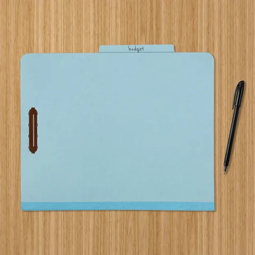 Miniatura 5 de Amazon Basics Carpeta de clasificación - 100% reciclada, 1 divisor, 2" incrustadas, 10 unidades por caja, 12.20 x 10.61 pulgadas (carta), azul claro