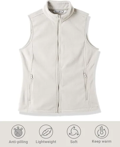 Miniatura 3 de Outdoor Ventures Chaleco de forro polar con cremallera para mujer, con bolsillos, cálido chaleco sin mangas para otoño e invierno