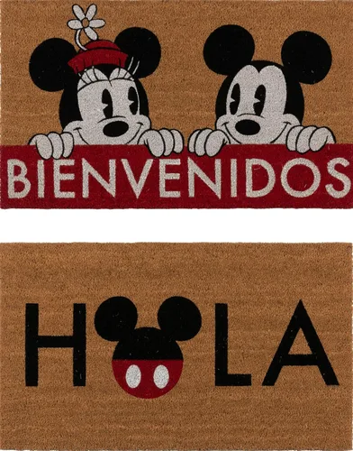 Miniatura 13 de Gertmenian 47534 Disney Mickey Mouse - Alfombra retro clásica de fibra de coco para entrada, paquete de 2 unidades, 20 x 34 pulgadas, color marrón