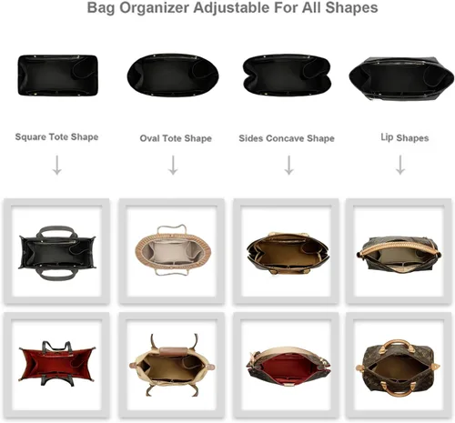 Miniatura 5 de ZTUJO Organizador de bolso para bolso y moldeador de bolsa, organizador de bolsa para Speedy Neverful, 6 tamaños (XL, negro sedoso)