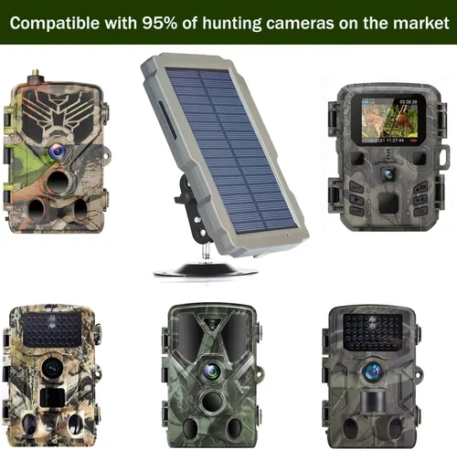 Miniatura 4 de SUNTEKCAM - Panel solar para cámara de sendero, kit de cargador de batería solar 12V/1A 6V/2A con batería de litio recargable de 3000 mAh