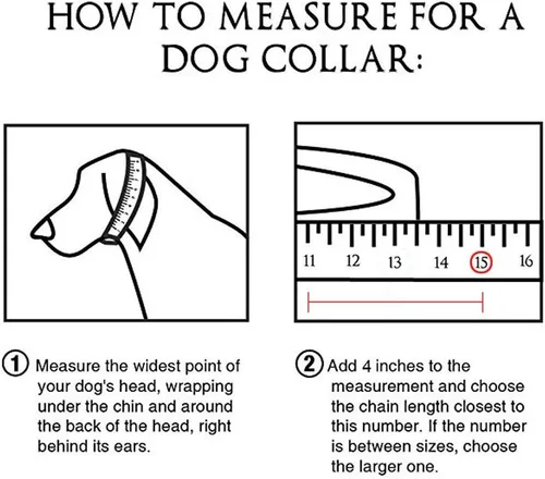 Miniatura 6 de Loveshine Collar de cadena para perro, collar de cadena de metal de acero inoxidable resistente para perros medianos (0.59 pulgadas, 22 pulgadas)