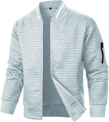 Miniatura 12 de Chaquetas ligeras para hombre Chaquetas ligeras casuales para hombre Chaqueta bomber de sarga con cremallera Chaqueta universitaria con cremallera