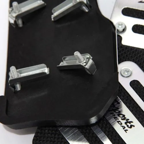 Miniatura 4 de uxcell Cubierta antideslizante para pedal de freno de embrague de gas de metal, color negro, plateado, 3