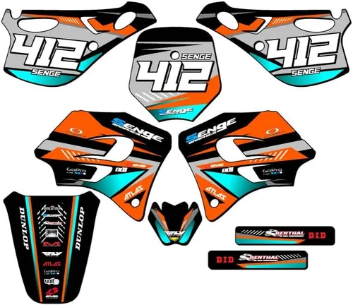 Miniatura 6 de 1998-2001 SX 65 Surge Black Senge Graphics Base Kit Compatible con KTM