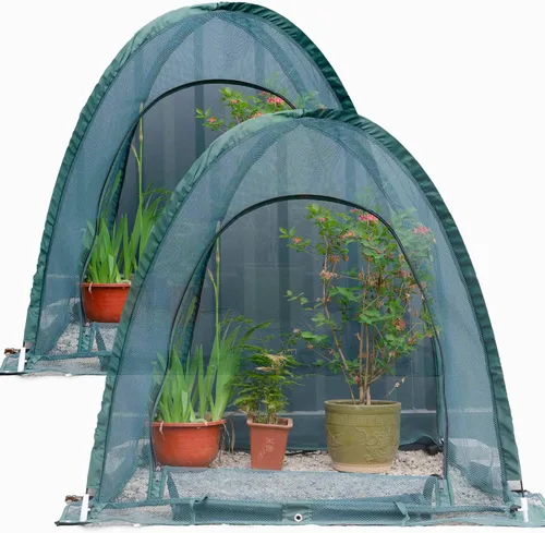 Funda de red de jardinería emergente, 36 x 36 x 39 pulgadas, paquete de 2, cubierta protectora de plagas para verduras, frutas, red de jardinería