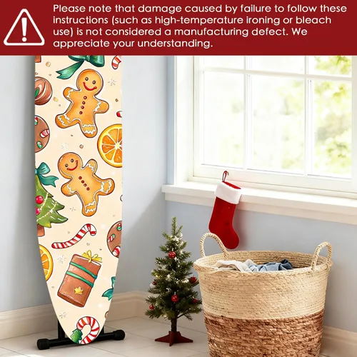 Miniatura 6 de Nuxovilar Funda para tabla de planchar de poliéster de 15 x 54 pulgadas, diseño de hombre de jengibre navideño y golosinas de 15 x 54 pulgadas