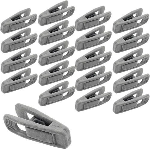 Miniatura 6 de Hordion ZC202405062817 - 60 clips de terciopelo antideslizantes, clips de fieltro negro para perchas finas de ropa, ZC202405062817