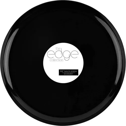Miniatura 40 de [30 unidades de 8.6 pulgadas] Platos de fiesta de plástico azul oscuro Colección Edge Collection Premium pesado elegante vajilla desechable