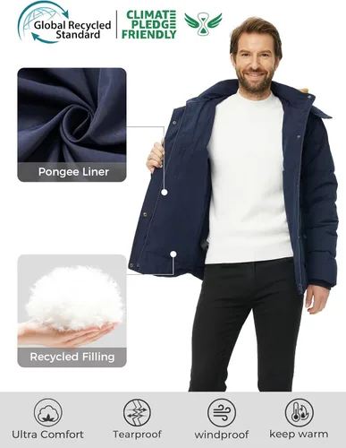 Miniatura 2 de Wantdo - Chaqueta de invierno con capucha y forro interior para hombre