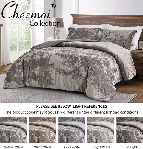 Miniatura 8 de Chezmoi Collection Lux - Juego de edredón de terciopelo gris peltre de 2 piezas, tamaño individual, juego de ropa de cama de terciopelo de felpa