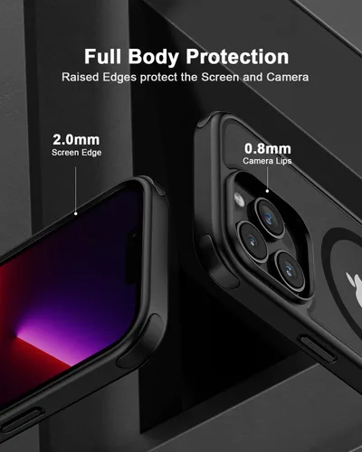 Miniatura 4 de Mobnano Funda para iPhone 13 Pro, compatible con MagSafe, funda transparente con anillo magnético, diseño multicolor protector a prueba de golpes