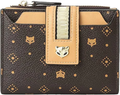 EUNI Carteras de piel sintética para mujer, carteras pequeñas, monederos con cremallera para mujer, portatarjetas de tarjetas de crédito, carteras
