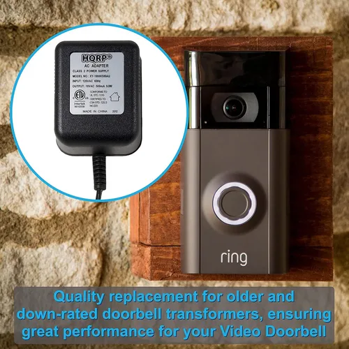 Miniatura 6 de HQRP Transformador adaptador de corriente alterna de 18 voltios compatible con timbres de video inteligentes Nest Hello, Ring, Ring-2, Ring-3, Arlo