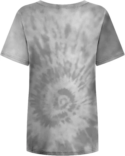 Miniatura 6 de Womens Short Sleeve Tops Crewneck Tie Dye Shirts Oversized Tees T-Shirt Trendy Shirts Blouse Graphic Funny T Shirts