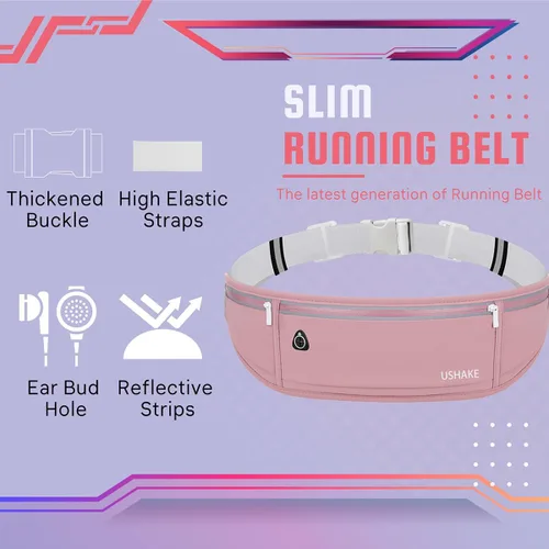 Miniatura 3 de USHAKE Cinturón Delgado para Correr, Riñonera de Entrenamiento para Hombres y Mujeres, Paquete de Cintura para Ejercicio con Soporte para iPhone
