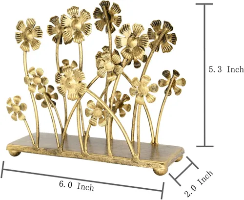 Miniatura 5 de OwlGift Servilletero de hierro vintage para mesa, soporte de pañuelos de granja de girasol, dispensador de servilletas de cóctel, servilleta rústica