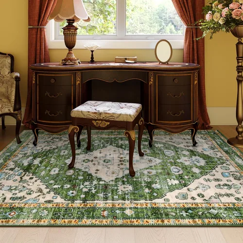 Miniatura 135 de Lahome Alfombra Bohemia Tribal Lavable de 3 x 5, Alfombras Antideslizantes para Entrada, Dormitorio, Sala de Estar, Vintage, Ultra Suave, No