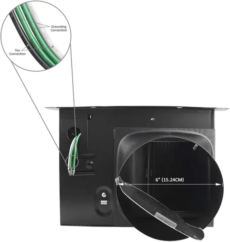 Miniatura 3 de BV Extractor de baño 200CFM - 2.0 Sones, cuello de conducto de 6 pulgadas, habitaciones de hasta 200 pies cuadrados Ventilador de ventilación