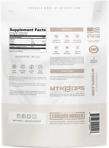 Miniatura 3 de MTN OPS Eva Shockey Signature Series - Polvo de proteína de péptido de colágeno, 20 porciones, 21.2 onzas