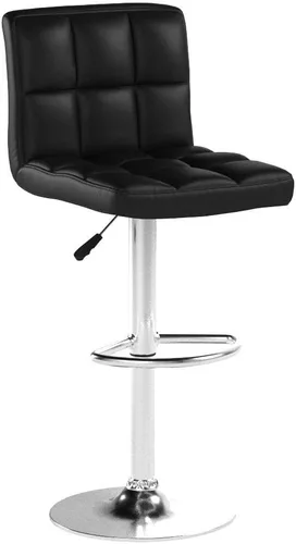 Miniatura 5 de BestOffice Juego de 2 taburetes de bar ajustables de piel sintética, taburetes de mostrador modernos con respaldo y reposapiés, taburetes de bar
