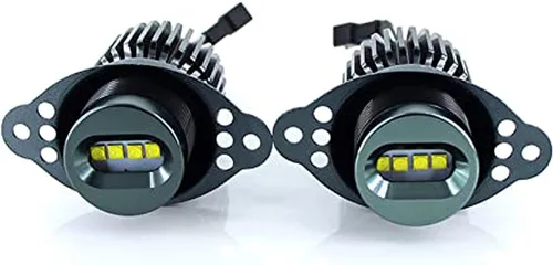 ICBEAMER Focos LED de Ojos de Ángel, Anillo Halo, Luz de Marca, Color: Azul, Compatible para BMW 2006-08 E90 Serie 3 Xenon y 2009-12 Serie 3 LCI