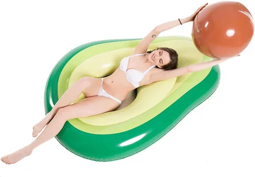 Miniatura 3 de Jasonwell Flotador inflable de aguacate para piscina con bola y Jasonwell inflable de dinosaurio, tubo flotante para niños y niñas, flotador T-Rex
