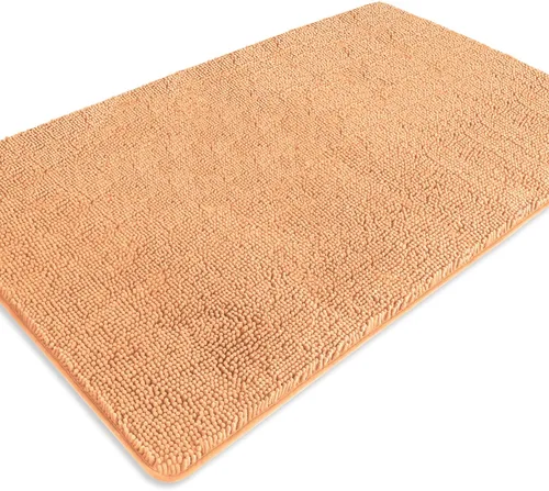 Miniatura 501 de Alfombra de baño pequeña de 12 x 18 pulgadas, lavable y absorbente, antideslizante, alfombra de baño de felpilla gruesa y suave para baño, ducha