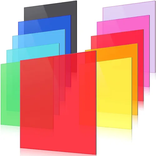 10 hojas acrílicas fundidas de 12 x 12 pulgadas, hojas acrílicas translúcidas para corte láser, hojas acrílicas de colores para grabado, letreros de