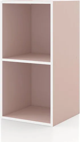 Miniatura 39 de Homes: Inside + Out Apexa - Estantería organizadora de almacenamiento de 2 cubos, estantería apilable de madera para cubos para organización