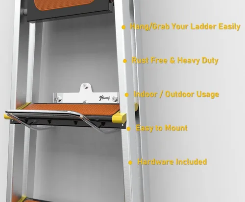 JBscoop 2 ganchos de escalera de montaje en pared para cochecitos de almacenamiento de escalera y silla plegable, soporte de escalera resistente a