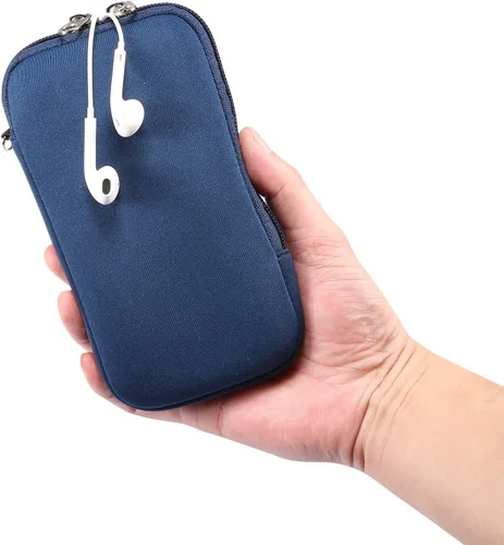 Miniatura 6 de Funda de neopreno de tamaño pequeño para teléfono celular, con cremallera y correa para el cuello para iPhone 17, 16, 16e, 15 15 Pro iPhone 14 14