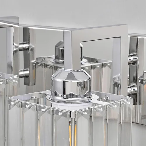 Miniatura 7 de Moderna lámpara de cristal para pared/tocador de baño, de 3 luces, color cromo Cromo torcido