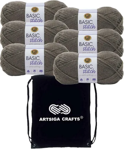 Miniatura 11 de Lion Brand Basic Stitch Hilo Acrílico Anti-Bolitas Ecru 202-098 (3 Madejas - Mismo Lote de Tinte) Worsted Mediano #4 Hilo Acrílico para Crochet