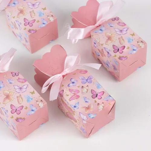 Miniatura 6 de Efavormart - Paquete de 12 bolsas de regalo de fiesta de té floral vintage de 6 x 7 x 3 pulgadas, bolsas de papel con asas de cinta para recuerdos