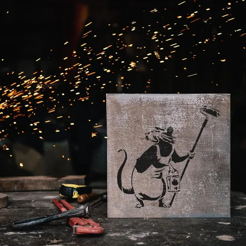 Miniatura 3 de Banksy - Lienzo artístico, kit de plantillas, juego de plantillas de graffiti, arte de pared