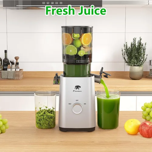 Miniatura 3 de Exprimidor de prensado en frío, máquinas exprimidoras – Conducto de alimentación grande de 5.3 pulgadas para frutas y verduras enteras, potente