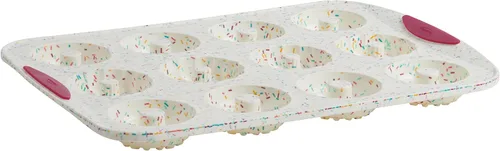 Miniatura 14 de Trudeau Molde de Donas Jumbo – Molde Antiadherente de 6 Cavidades, Confeti Blanco/Fucsia – Molde de Silicona para Hornear Donas Caseras, Magdalenas