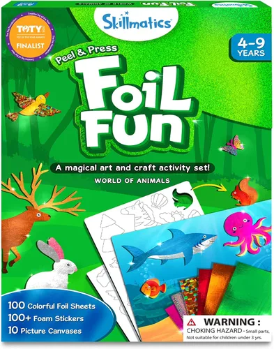 Miniatura 14 de Skillmatics Foil Fun - Mega pack de animales, arte sin desorden para niños, kits de manualidades y suministros, actividad creativa de bricolaje