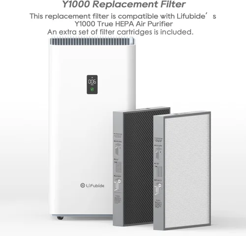 Miniatura 5 de Purificador de aire para habitación grande, H13 True HEPA, cobertura de 4555 pies cuadrados, 24 dB de bajo ruido para purificadores de aire de Y1000