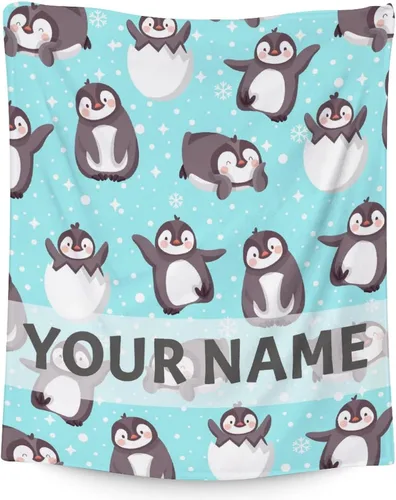 Miniatura 11 de Manta de pingüino para regalar – Manta de 30 x 40 pulgadas para adultos y niños, mantas negras de felpa suave para sofá, oficina