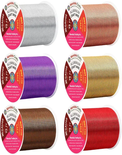Miniatura 130 de Mandala Crafts - Alambre de aluminio anodizado de 8 calibre para hacer joyas - 9.75 m de alambre flexible negro colorido - Flexible para bonsái