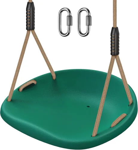 Asiento columpio resistente con asientos más anchos y cuerda ajustable y mosquetones, asiento oscilante antideslizante para niños y adultos para