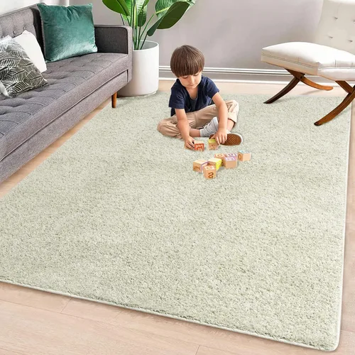 Miniatura 28 de Fashionwu Alfombra grande esponjosa de 5 x 8 pies, alfombra de felpa para sala de estar, guardería, antideslizante, alfombra mullida para decoración