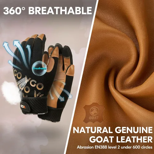 Miniatura 2 de Vgo Guantes de trabajo para hombre, guantes mecánicos, resistentes, guantes de vibración (SL8777/SL7721)