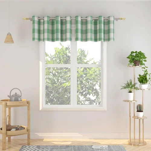 Miniatura 32 de Cortinas de 24 pulgadas de largo con diseño Buffalo Check Gingham Plaid para ventanas de cocina y baño, tratamiento para ventanas con 2 paneles