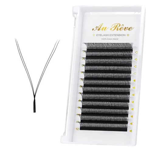 Extensiones de pestañas YY, extensiones de pestañas Y, rizo D, 0.003 in, 0.472 in, bandeja mixta en forma de Y, volumen 4D, pestañas postizas de uso