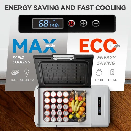 Miniatura 6 de EKOJUCE Refrigerador portátil de 12 V, compresor eléctrico de 17 cuartos de galón, refrigerador de 12 V -4 ℉ a 68 ℉, congelador portátil