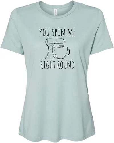 Miniatura 20 de Cute Women's Screen Printed Crew Neck Tee, Shirts With Sayings, Dusty Blue or Olive
